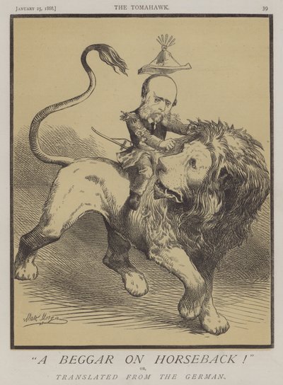 En tigger på hesteryggen! eller, oversatt fra tysk (farge litho) av Matthew