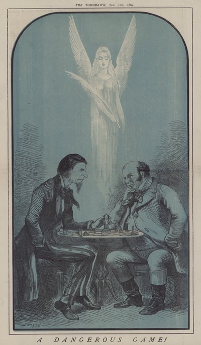 Et farlig spill! (farge litho) av Matthew