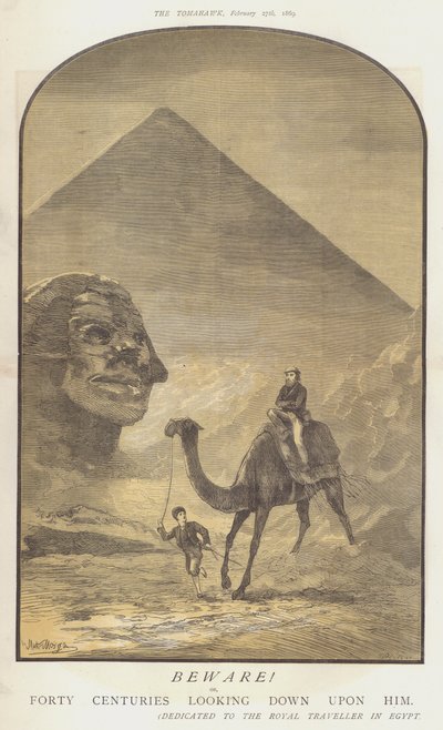 Pass på! eller, førti århundrer ser ned på ham (farge litho) av Matthew