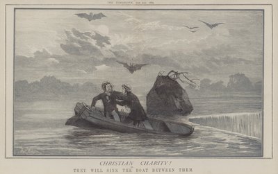 Kristen veldedighet! eller, de vil senke båten mellom seg (farge litho) av Matthew