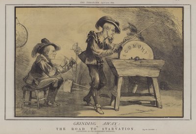 Sliping bort; eller, The Road to Starvation (farge litho) av Matthew