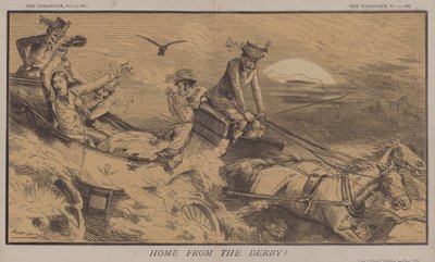 Hjem fra derbyet! (farge litho) av Matthew