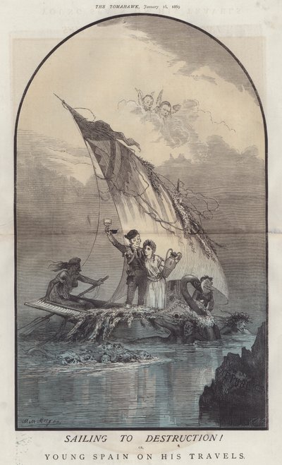Seiler til ødeleggelse! eller, Ungt Spania på sine reiser (farge litho) av Matthew