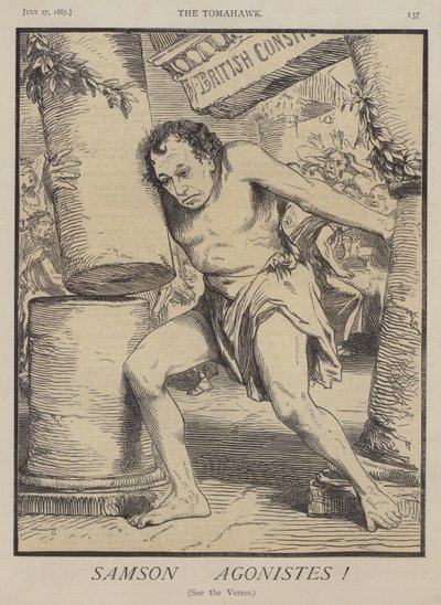 Samson Agonistes (farge litho) av Matthew