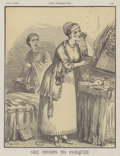 Hun bøyer seg for å erobre (farge litho) av Matthew