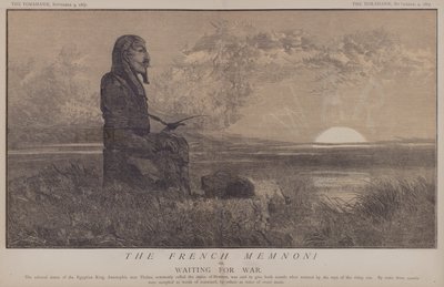 Den franske Memnon eller, venter på krig (farge litho) av Matthew