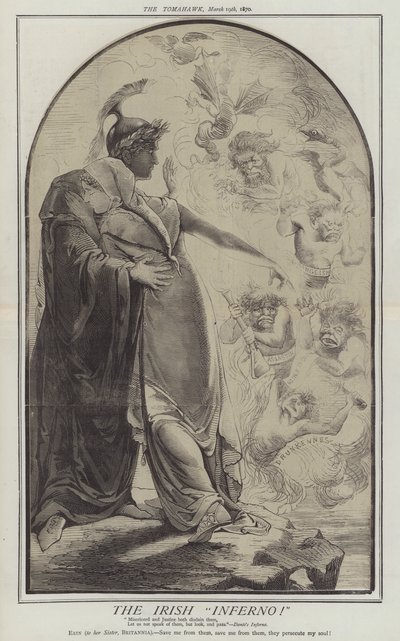 Det irske infernoet! (farge litho) av Matthew