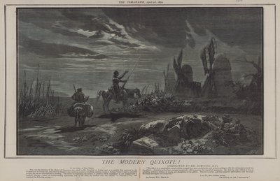 Den moderne Quijote! (farge litho) av Matthew