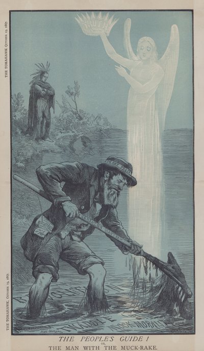 Folkets guide! eller mannen med Muck Rake (farge litho) av Matthew