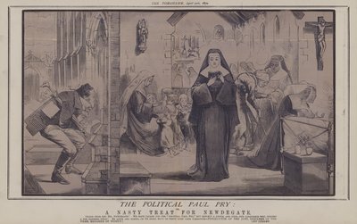 The Political Paul Pry: eller, A Nasty Treat for Newdegate (farge litho) av Matthew