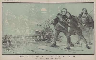 Prinsen av Wales, til kong George IV: Jeg følger deg! (farge litho) av Matthew