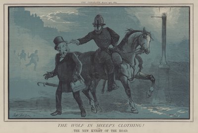 Ulven i fåreklær! eller, The New Knight of the Road (farge litho) av Matthew