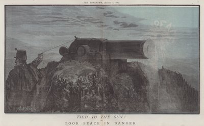 Bundet til pistolen! eller, dårlig fred i fare (farge litho) av Matthew