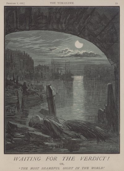 Venter på dommen! eller, det mest skammelige synet i verden (farge litho) av Matthew