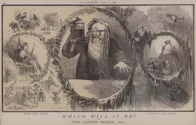 Hvilken blir det? eller, London-sesongen 1868-9 (litho-farge) av Matthew