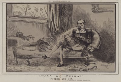Vil han regjere? eller, far og sønn (farge litho) av Matthew
