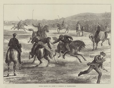 Offiserer som spiller Polo (hockey på hesteryggen) på Woolwich-Common av Matthew White Ridley