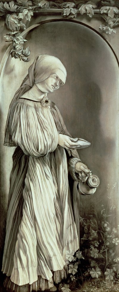 St. Elizabeth av Ungarn (1207-31) 1509 (grisaille) av Matthias (c.1480 1528) Grunewald