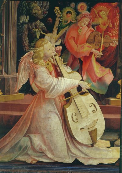Englenes konsert, fra Isenheim-altertavlen, ca. 1512-16 olje på paneldetalj fra 17670 av Matthias Grünewald