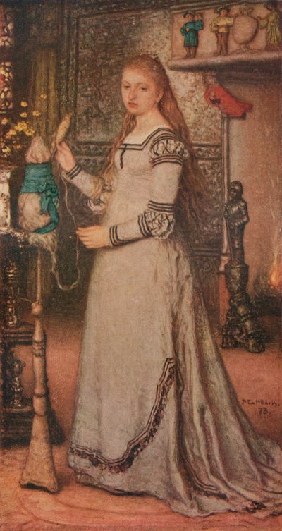 Girl with a Distaff, c1873 av Matthijs Maris