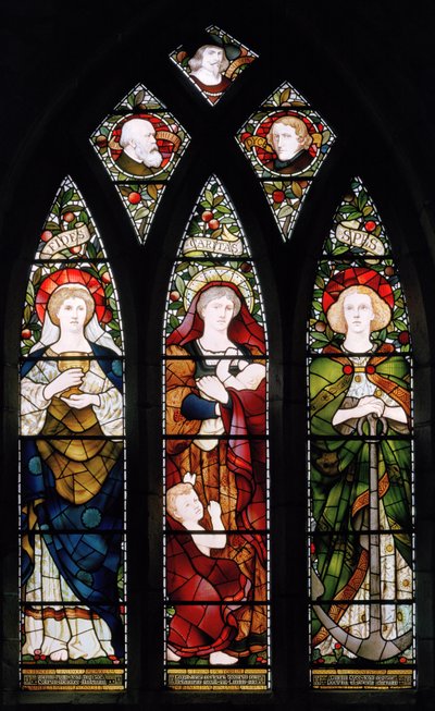 Malervinduet; Faith, Hope & Charity, St Machars Cathedral, 1873 av Matthijs Maris