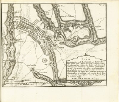 Slag ved Ramillies, 1706 Plan over byslottet og fortet i Huy beleiret av Armies of S.A.E. de Baviere & du Marechal de Villeroy le 26. mai 1705 (tittel på objekt) av Matthijs Pool (possibly)