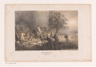 Bulgersteyn beleiret av normannerne Bulgersteyn (Nordmennene) (tittel på objekt) av Matthijs Willem Gerardus Michielsen