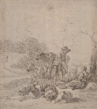 Pastoral scene av Matthys van den Bergh