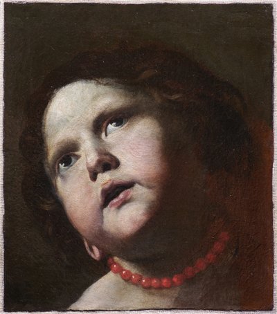 Hodet til en jente med et korallkjede, ca. 1645. av Mattia Preti