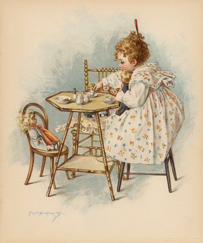 Morsomsorg (farge litho) av Maud Humphrey
