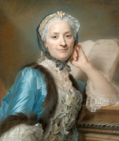 Portrett av Madame Anne-Jeanne Cassanéa de Mondonville, née Boucon (1708-1780) av Maurice-Quentin de La Tour