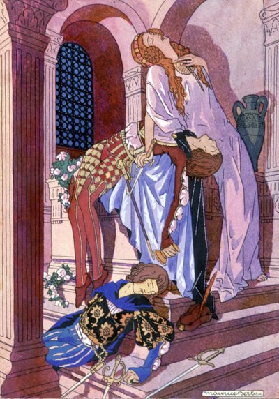 Romeo og Julies død, ca. 1930 (illustrasjon) av Maurice Berty