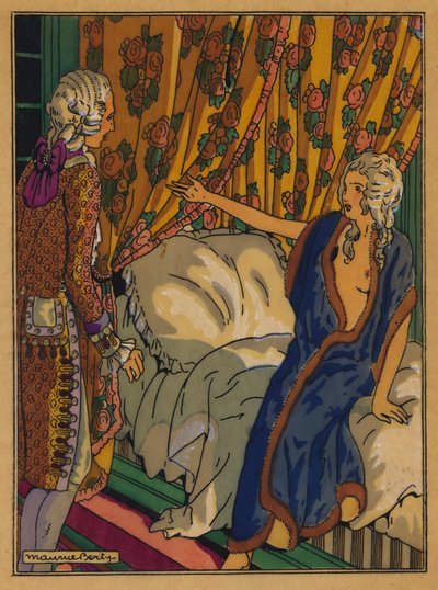 Illustrasjon for Les Liaisons Dangereuses av Choderlos De Laclos (farge litho) av Maurice Berty
