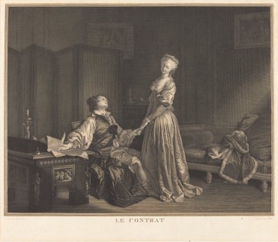 Kontrakten av Maurice Blot after Jean Honoré Fragonard