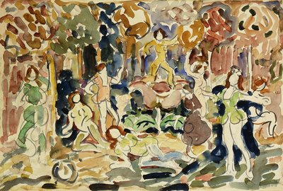Dansende figurer, ca. 1910-13 av Maurice Brazil Prendergast