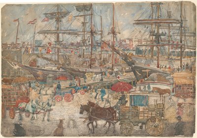 Docks, East Boston, 19001904. av Maurice Brazil Prendergast