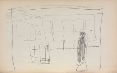 Italiensk skissebok: Figur i et interiør side 175, 1898-1899. av Maurice Brazil Prendergast