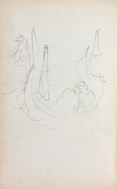 Italiensk skissebok: Gondol side 35, 1898-1899. av Maurice Brazil Prendergast