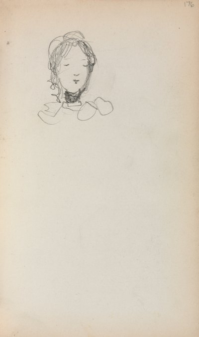 Italian Sketchbook: Head of a Girl side 176, 1898-1899. av Maurice Brazil Prendergast