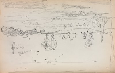 Italiensk skissebok: Landskap side 57, 1898-1899. av Maurice Brazil Prendergast