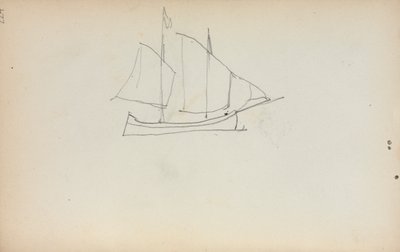 Italiensk skissebok: Seilbåt side 224, 1898-1899. av Maurice Brazil Prendergast