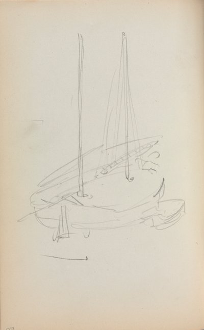 Italiensk skissebok: Seilbåt side 60, 1898-1899. av Maurice Brazil Prendergast