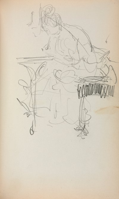 Italiensk skissebok: Sittende kvinnesøm side 153, 1898-1899. av Maurice Brazil Prendergast