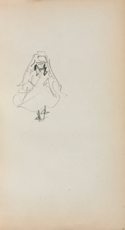 Italiensk skissebok: Stående jente side 257, 1898-1899. av Maurice Brazil Prendergast