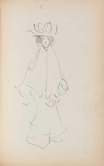 Italiensk skissebok: Stående kvinne side 147, 1898-1899. av Maurice Brazil Prendergast