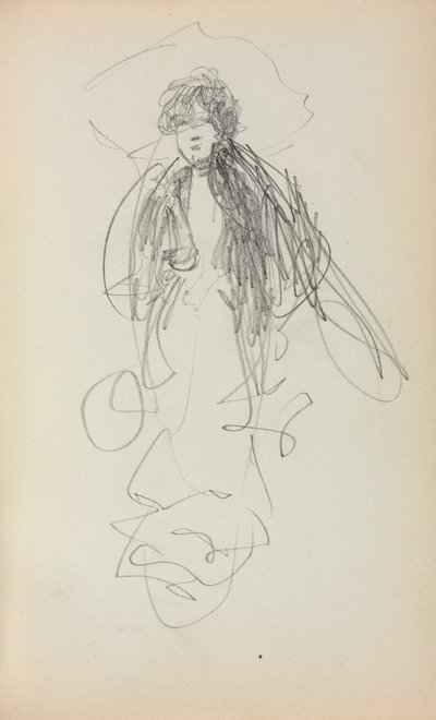 Italiensk skissebok: Stående kvinne side 219, 1898-1899. av Maurice Brazil Prendergast