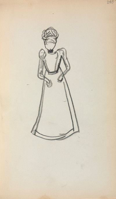 Italiensk skissebok: Stående kvinne side 240, 1898-1899. av Maurice Brazil Prendergast