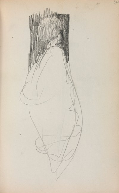 Italiensk skissebok: Stående kvinne side 50, 1898-1899. av Maurice Brazil Prendergast