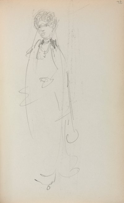 Italiensk skissebok: Stående kvinne side 72, 1898-1899. av Maurice Brazil Prendergast