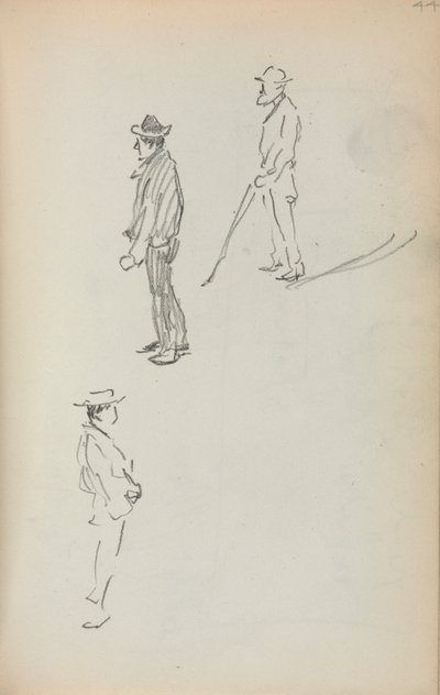 Italiensk skissebok: Tre stående menn side 44, 1898-1899. av Maurice Brazil Prendergast